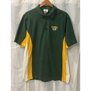 NFL Green Bay Packers Football Men's Green Polo Short Sleeve Collared Shirt